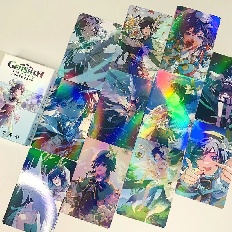 Hot Game Impact 50PCS/Set Decor Laser Lomo Card Photocard HD Double-sided Small Album Photo Card For Fans Collection Postcard