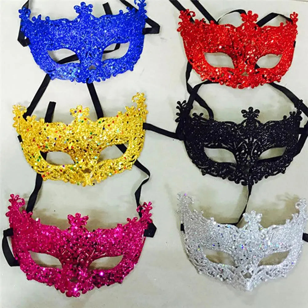 Cosplay Face Covers Party Mask Glitter Shinny Women Ribbon Mysterious Eye Cover For Masquerade Luxury Venetian Mask Halloween