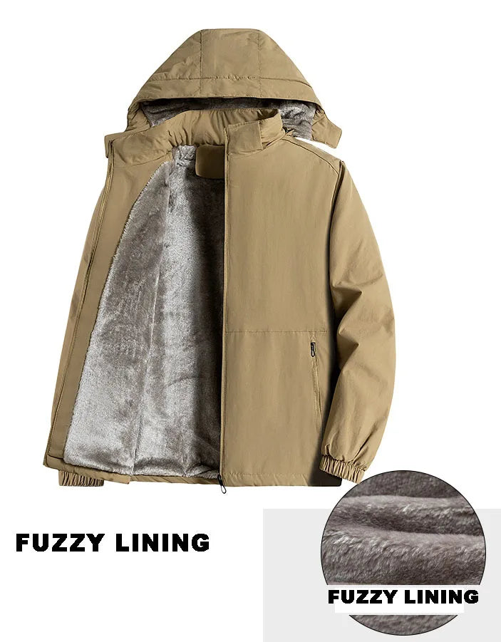 7XL 8XL Winter Jacket Men  Casual Outwear Sportswear Fleece Lining Mens Sherpa Jackets Full Zip Warm Coats  Hoodie Winter Coat