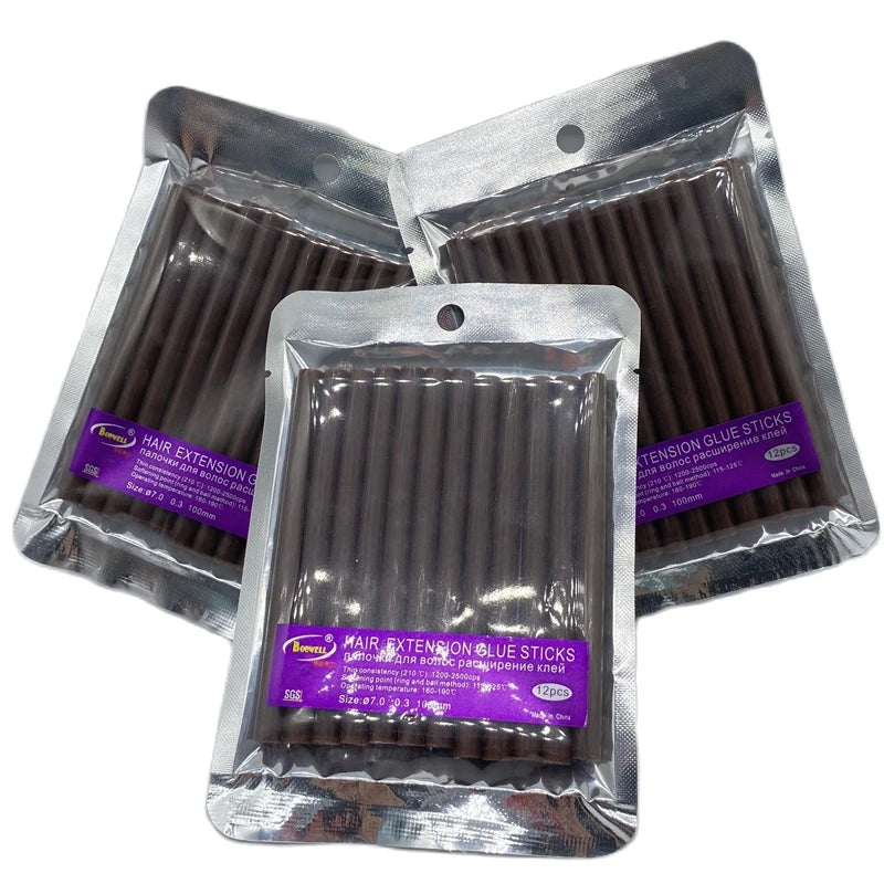 24 PCS/Lot Yellow Hair Extension Glue Sticks Hot Melt Glue Stick for hair extension