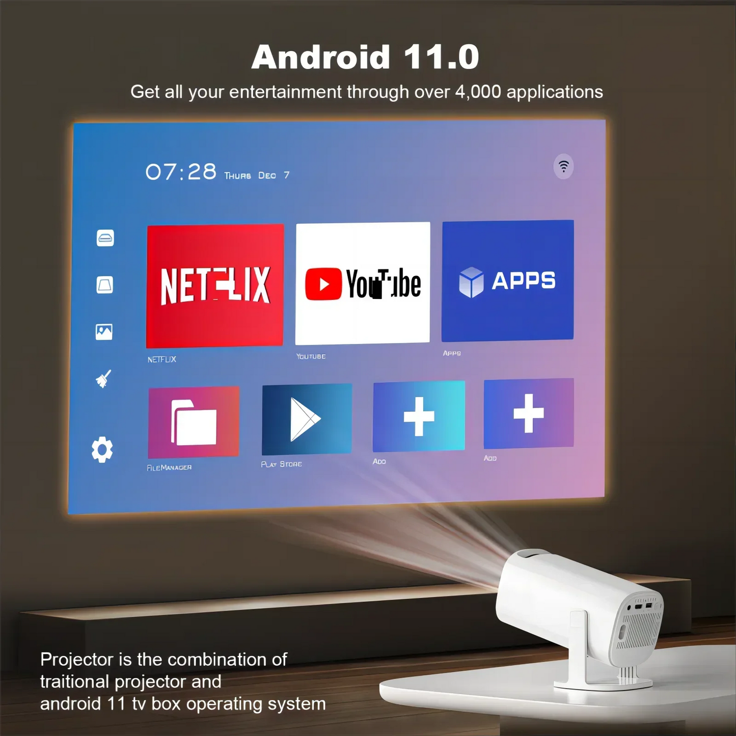 Salange-P30 Projetor LED de Home Theater, Estilo Livre, HDMI, USB, Adequado para Samsung, Xiaomi, IOS, Telefone Android, 720P, E