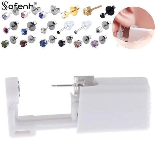New Earring Star Disposable No Pain Safe Sterile Ear Stud Piercing Gun Kit Nose Stud Piercing Tool Kit Build In Steel Stud