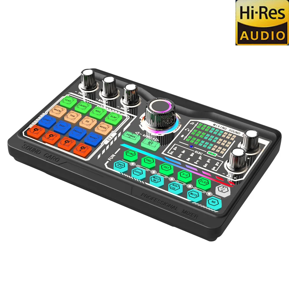 Professional Podcast Microphone SoundCard Kit Hi-Res SoundCard for PC Smartphone Laptop Computer Vlog Recording Live Streaming