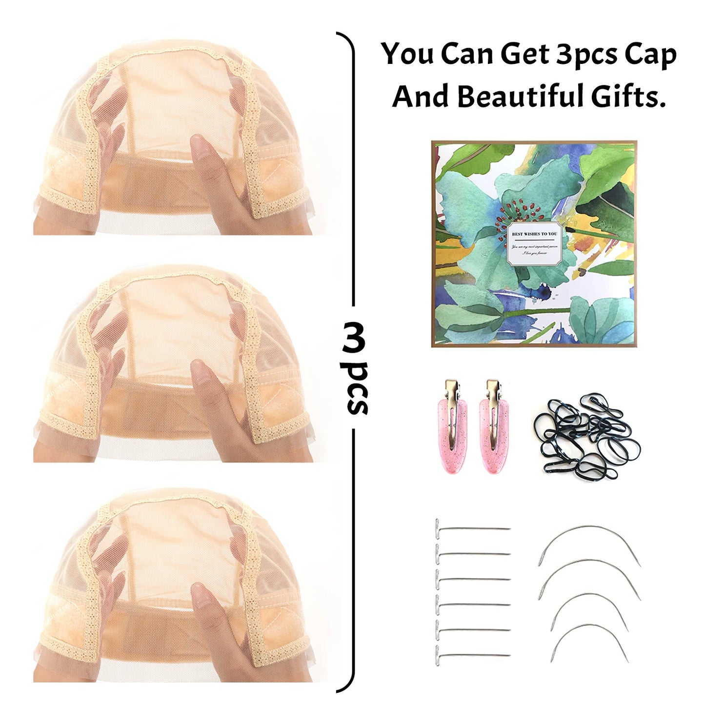 Wig Cap with Grip Band for Keeping Wigs in Place, More Full Cap-wide Transparent Lace for Lace Front Wigs