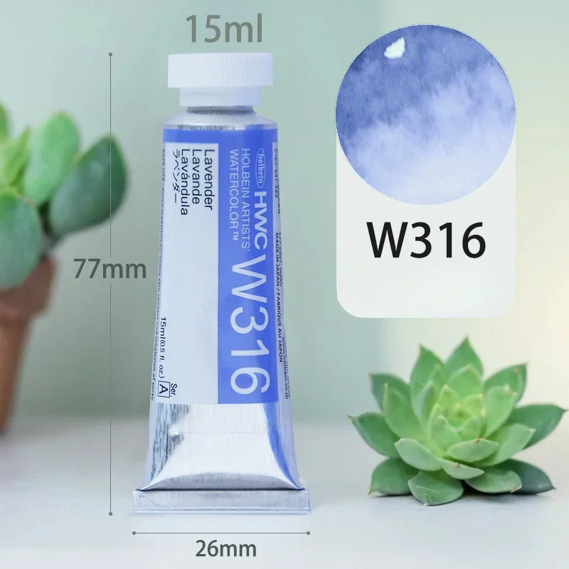 15ml Holbein Liquid Tube Packaging Watercolor Pigment Art Students Outdoor Sketch Speciality Painting Colored Fill Materials