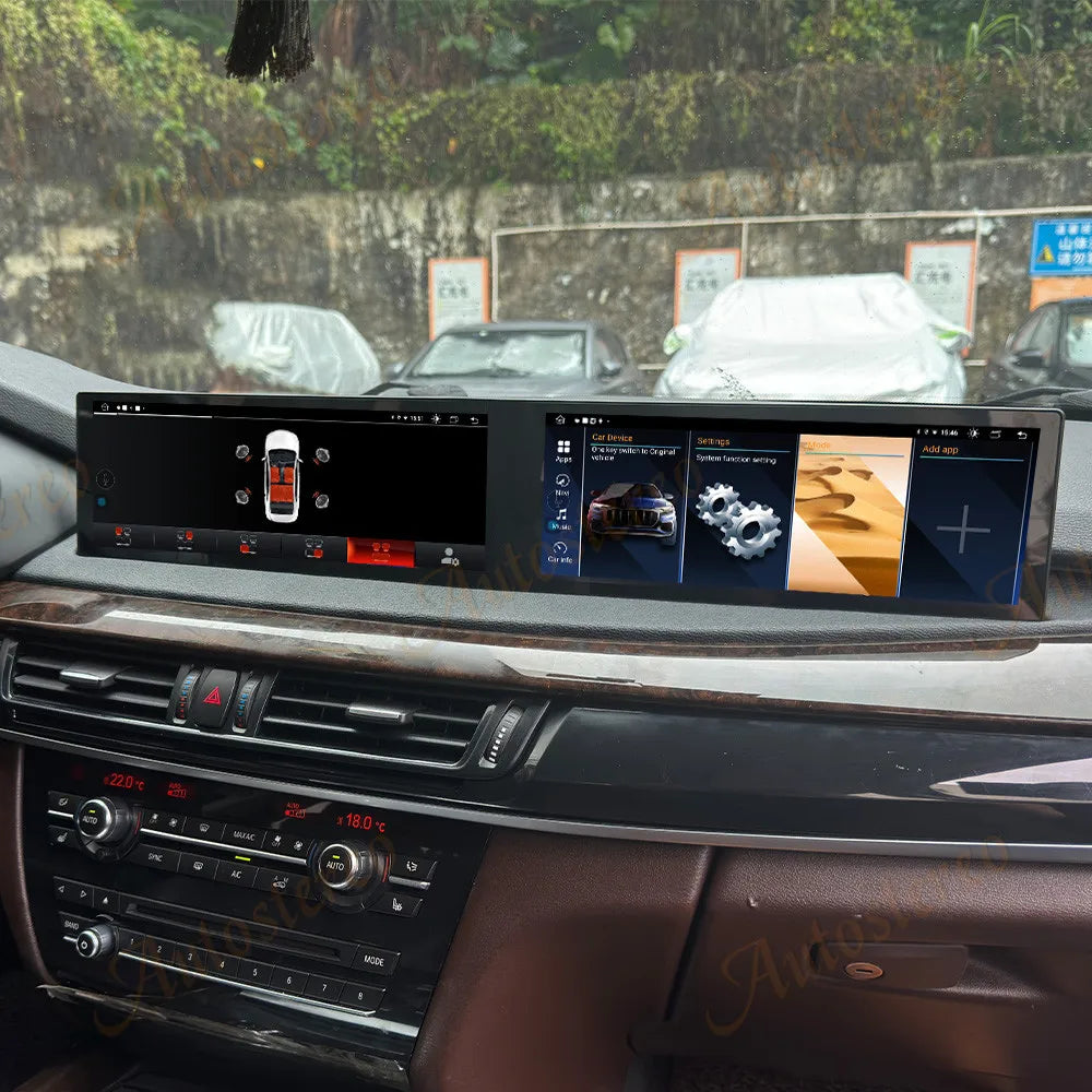 ID8 Dual Screen Carplay Android 13 For BMW X5 F15 X6 F16 X5M X6M 2014-2019 Car Multimedia Player GPS Navigation Head Unit Media