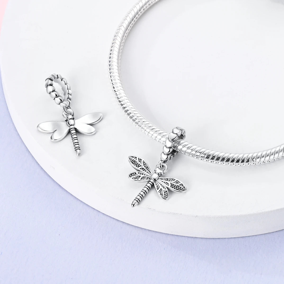 925 Silver Plated Firefly Pizza Cake Charms Fit Original Pandora Bracelet Making Fashion Jewelry