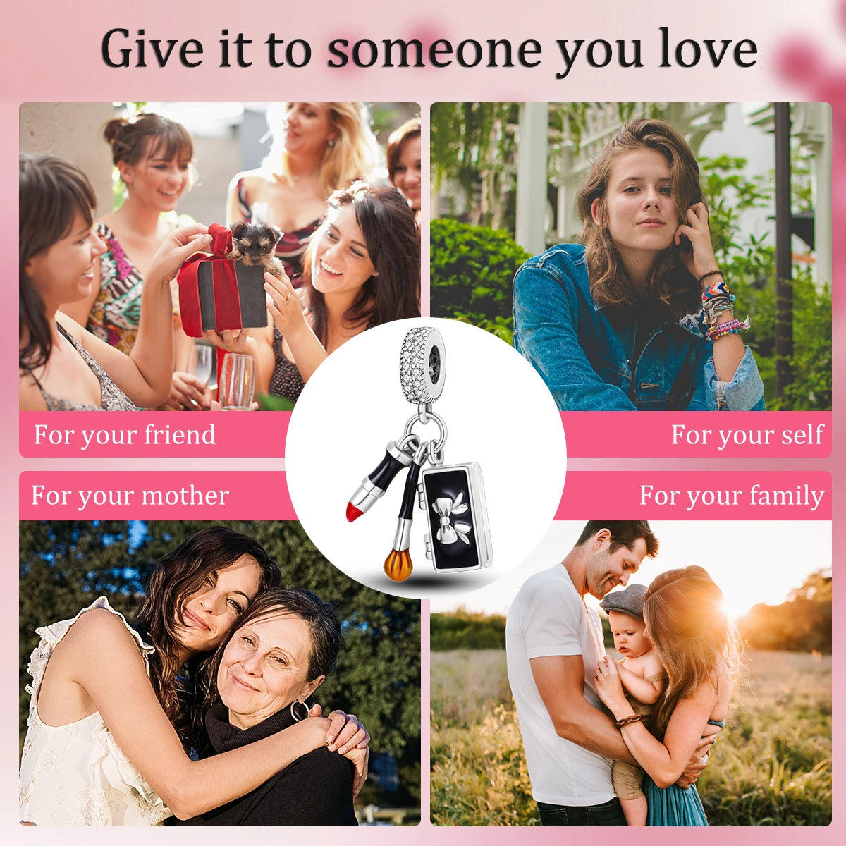 925 Silver Plated Firefly Pizza Cake Charms Fit Original Pandora Bracelet Making Fashion Jewelry