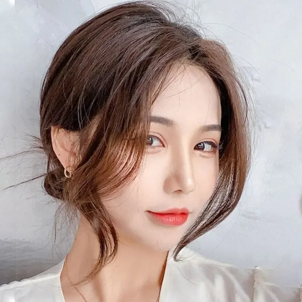 Synthetic Hair Bangs Side Fringe for Women 3D Middle Part False Bangs Clip-in Extensions Invisible Hairpieces Natural Bangs