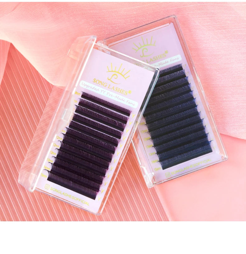 SONG LASHES Y Shape Ombre Color Lashes  Two tip C/D Curl Premade Volume Lashes Individual Eyelash Extension Supplies