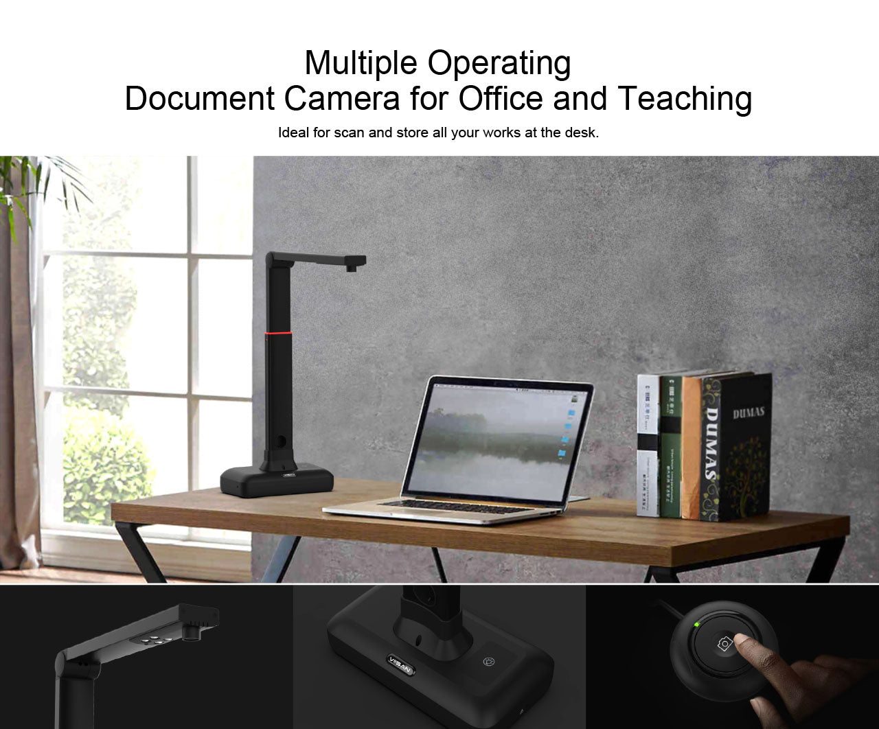 VIISAN S21 CaptureA2 27MP High Resolution HD Camera Book Document Scanner  Auto Flatte Height  Multi Language OCR  Windows Macos