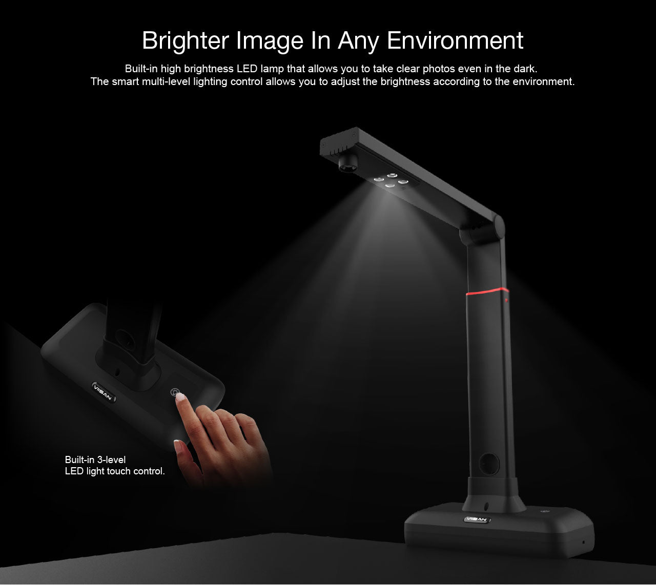 VIISAN S21 CaptureA2 27MP High Resolution HD Camera Book Document Scanner  Auto Flatte Height  Multi Language OCR  Windows Macos