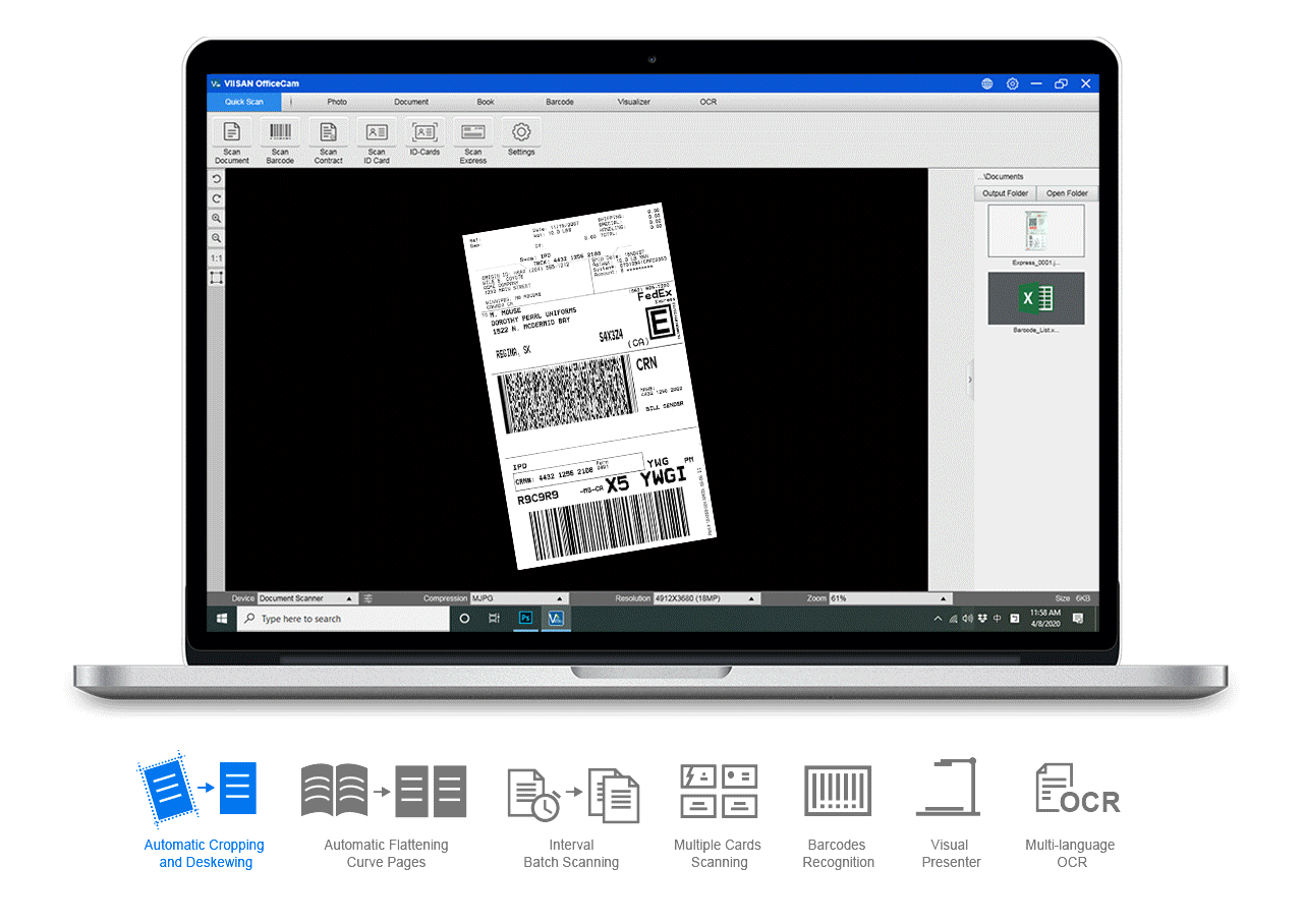 VIISAN S21 CaptureA2 27MP High Resolution HD Camera Book Document Scanner  Auto Flatte Height  Multi Language OCR  Windows Macos