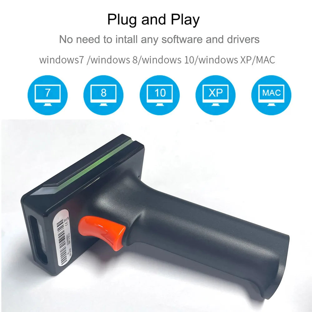 Bluetooth Barcode Scanner Screen Display,1D 2D Hanheld USB Wireless Book Bar Code Scanner Reader for Library Classroom