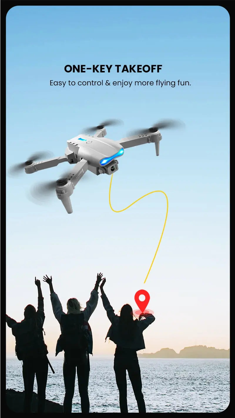 E99 Pro RC Drone Foldable 8K HD Dual Camera Aerial Photography Quadcopter Optical Flow Positioning Altitude Hold Drone Toys Gift