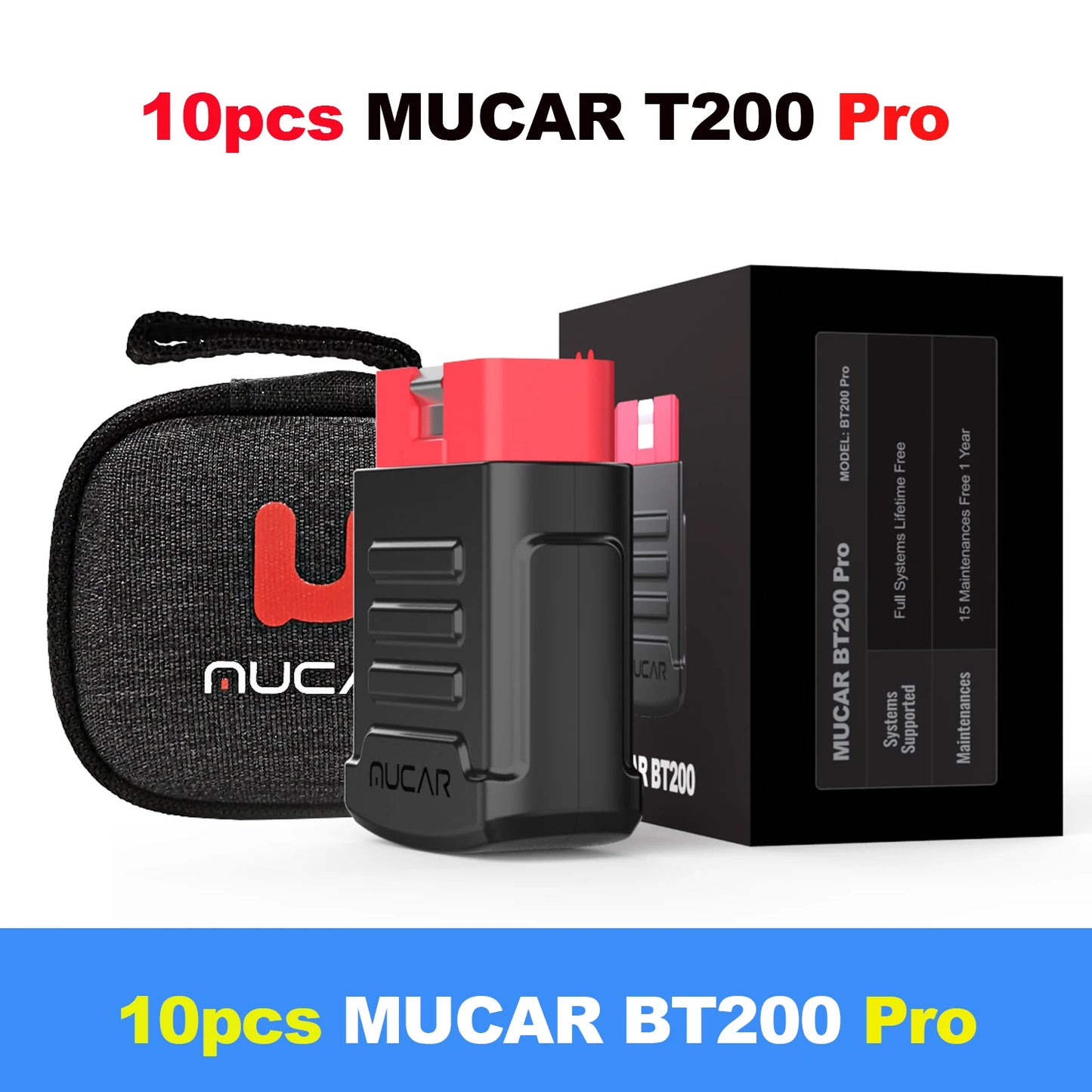 MUCAR BT200/BT200 Pro OBD2 Scanner Diagnostic Tool Bluetooth, Full System Automotive Scan Tool Free Oil/SAS 15 Reset Code Reader