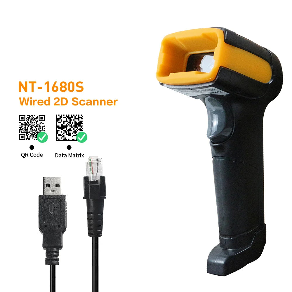 Barcode Scanner 1680SW Wireless/1922 Bluetooth Reader Image QR PDF417 Data Matrix Code Bar Gun RS232 Bluetooth