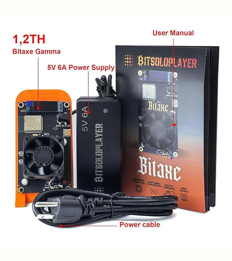 2025 Latest Bitaxe Gamma 601 1.2th/s 18W Open Source Bitcoin Miner With Power Supply