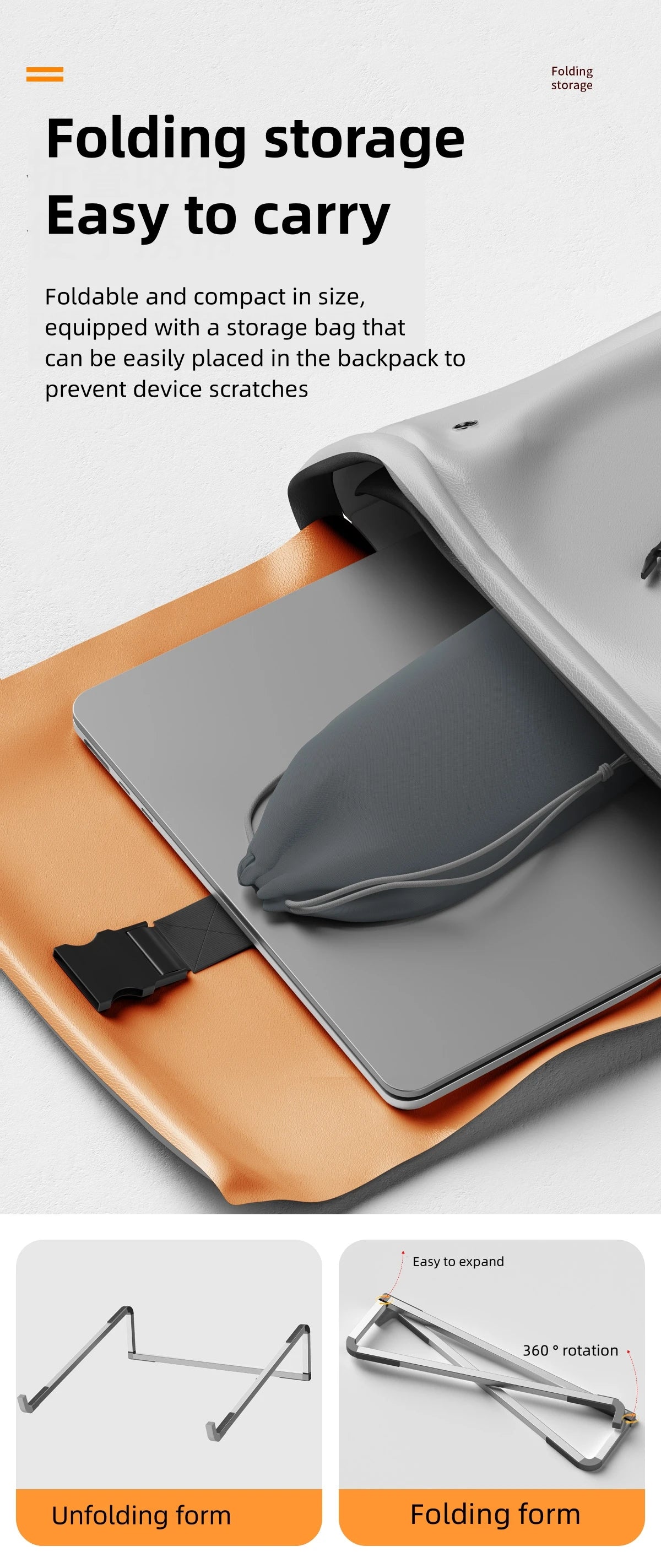 Laptop Stand For Macbook Folding Adjustable Aluminum Computer Pc Tablet Stand Notebook Tablelaptop Holder Heat Dissipation