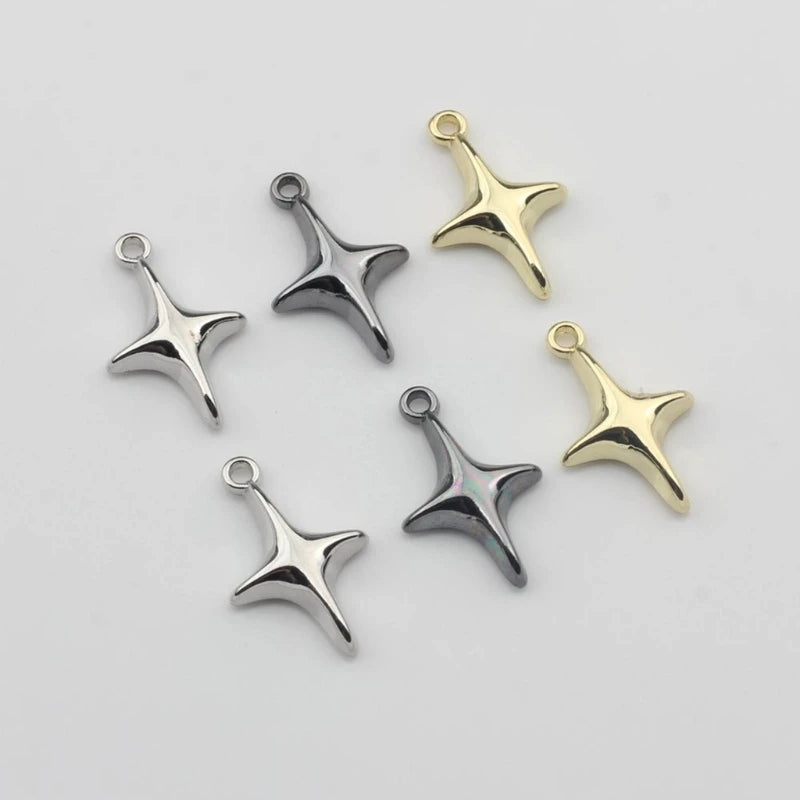10pcs Awn Star Charms with Hole for Earrings Bracelet Making Accessories Pendants Necklace Keychain Crafts Diy Jewelry Making