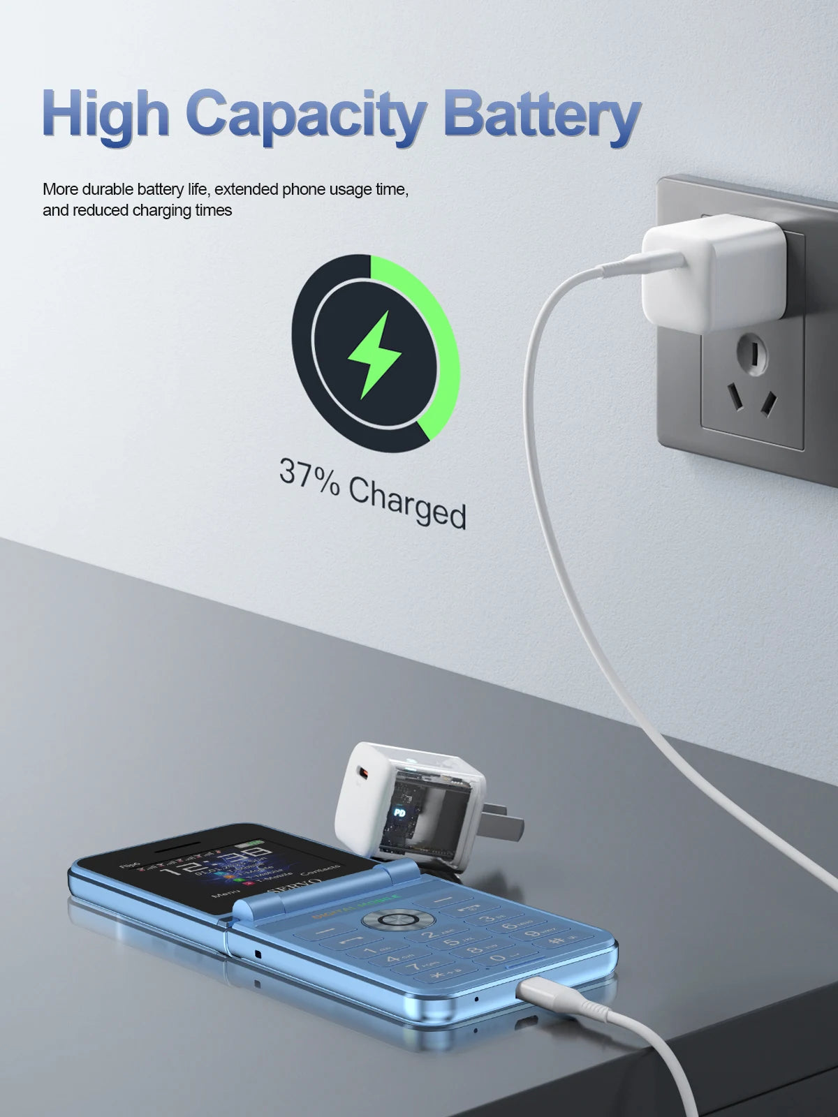 SERVO Flip6 GSM Fold Mobile Phone 4 SIM Card 2.4'' Screen Auto Call Record Button Torch Speed Dial Magic Voice Popular Cellphone