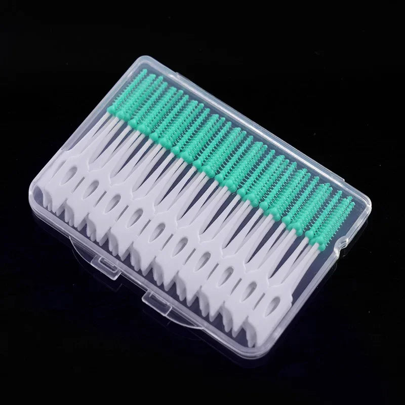 40pcs/box Interdental brush Orthodontic brush Cleaning Teeth Gaps Oral Care Soft silicone head Interdental brush Good for gums