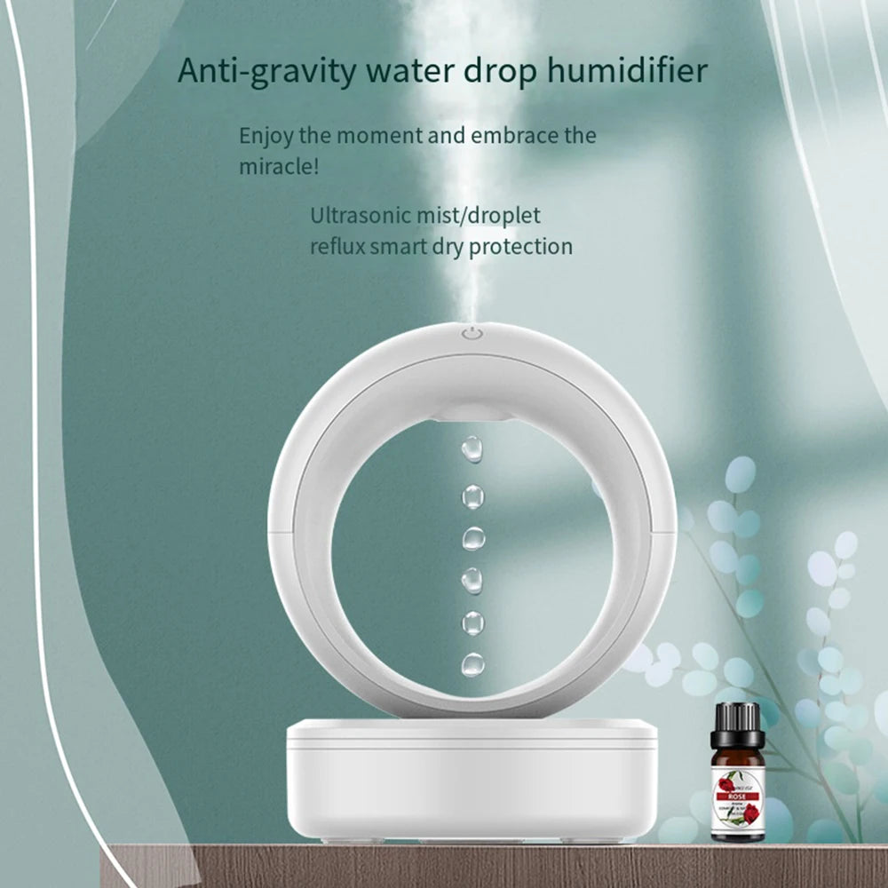 680ML Perfume Anti Gravity Humidifiers Portable Mini USB Aroma Diffuser Essential Oils Water Drop Air Purifier For Home Bedroom
