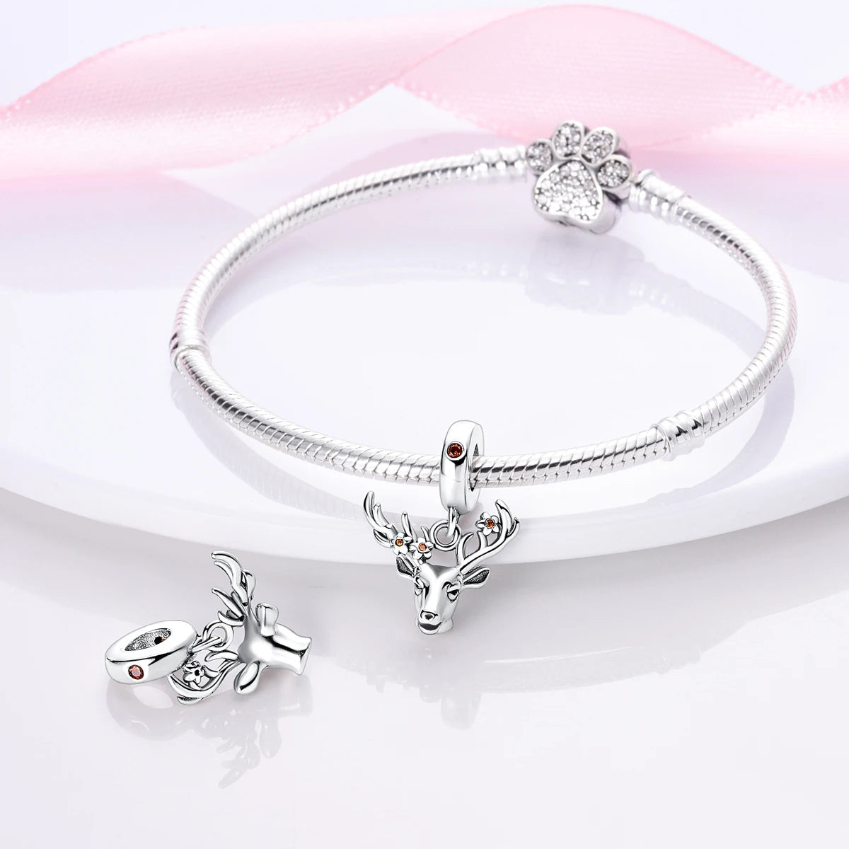 925 Silver Plated Firefly Pizza Cake Charms Fit Original Pandora Bracelet Making Fashion Jewelry