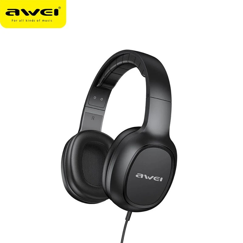 Awei GM-6 Wired Professional Headphone with Wire Control Game Wired Headset With Mic 3.5mm AUX Plug For PC Computer Laptop
