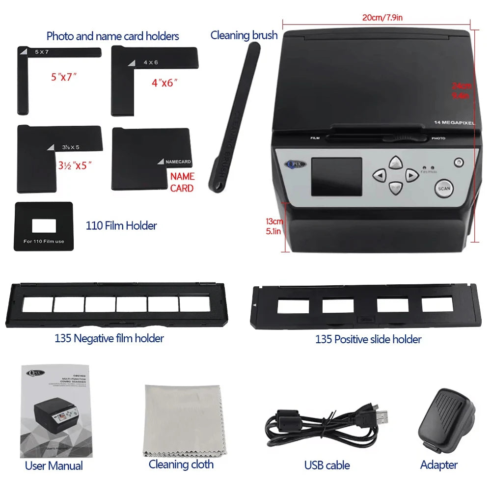 22 Mega Pixels 4 in 1 COMBO and Digital Film Scanner 135 Negative Converter Photo 35mm