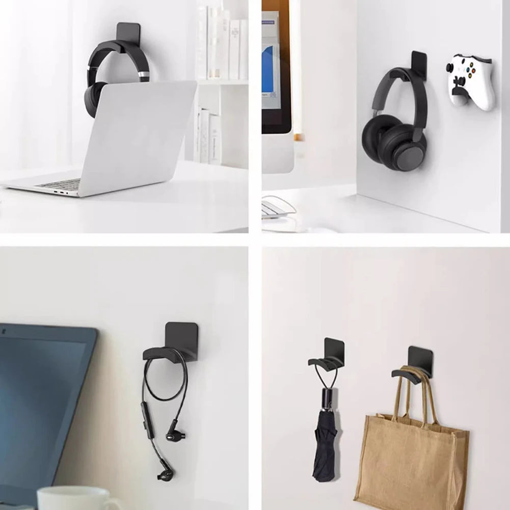 Universal Headphone Stand Adhesive Headphone Hanger Headphone Holder for Easy Damage-Free Wall Desk Or PC Mounting