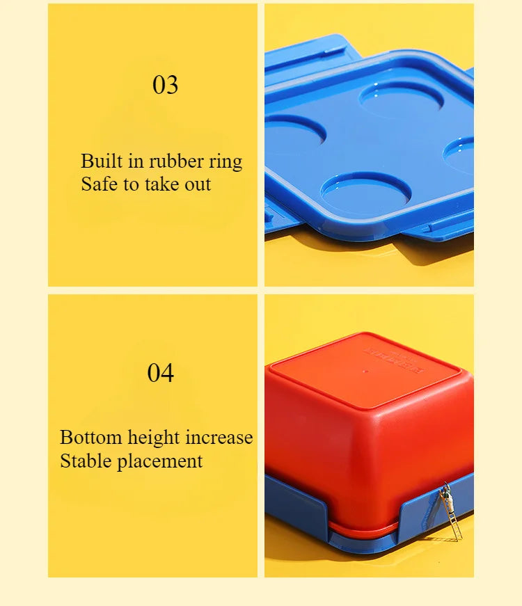 Creative DIY Building Block Lunch Box Modular Portable Bento Box for Children Student Sandwichs Fruit Salad Container Dinnerware