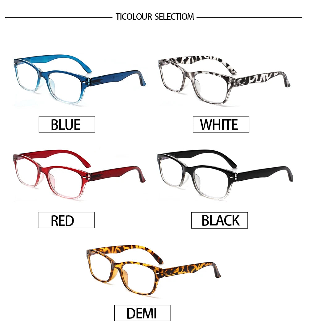Anti Blue Light Reading Glasses Women Men HD Lens Spring Hinge 2024 Trends Eyewear Rectangular Frame Presbyopic Readers Glassses
