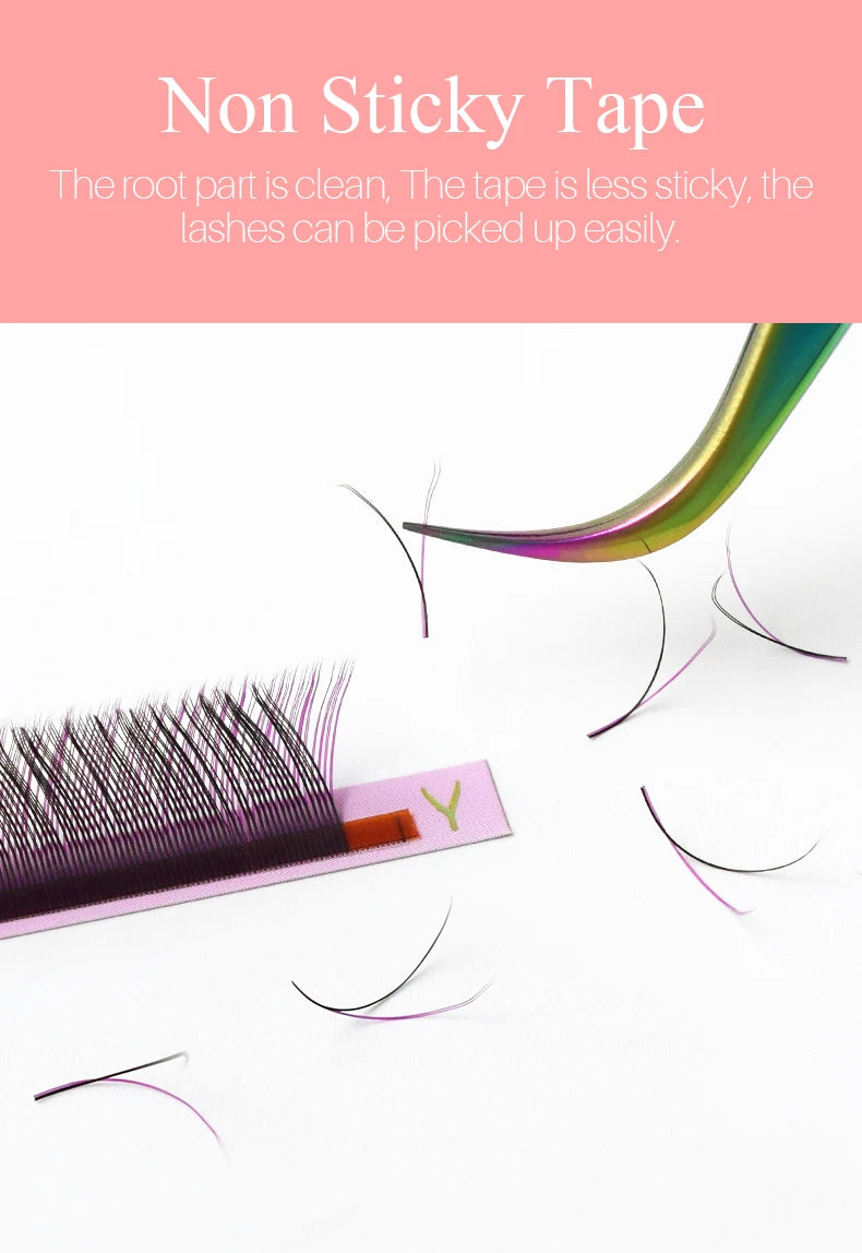 SONG LASHES Y Shape Ombre Color Lashes  Two tip C/D Curl Premade Volume Lashes Individual Eyelash Extension Supplies