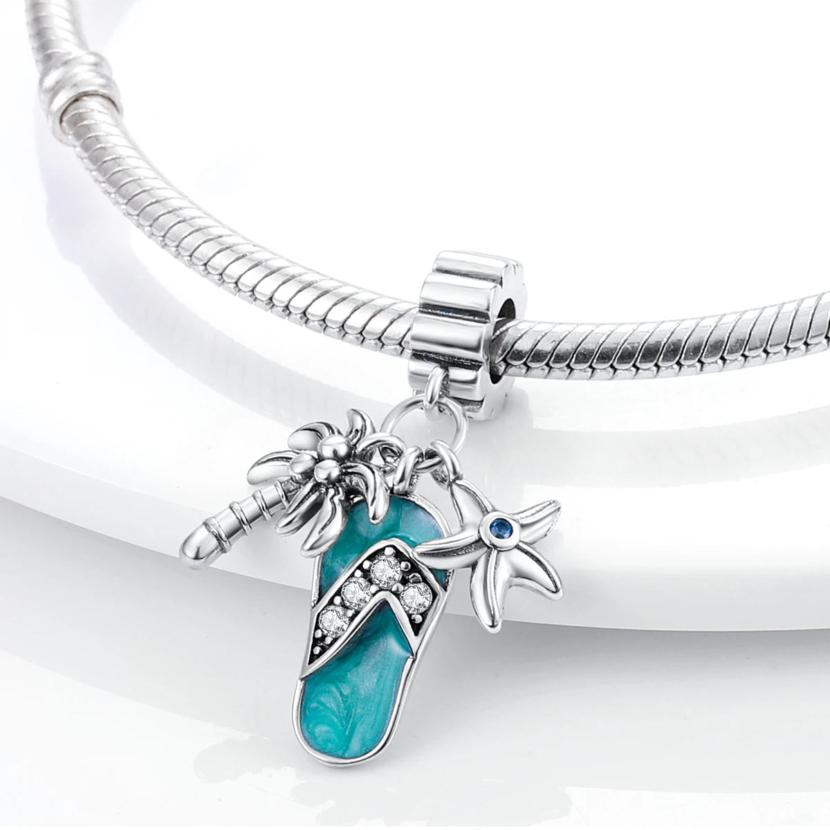 925 Silver Plated Firefly Pizza Cake Charms Fit Original Pandora Bracelet Making Fashion Jewelry