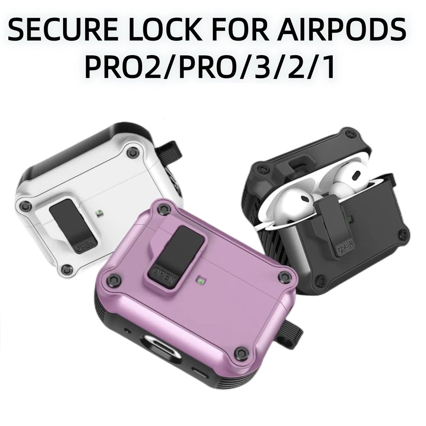 Security Lock Cover for AirPods Pro 2 3 Case for AirPods Pro2 Pro 2nd Gen 2023 Case Shockproof Cover For Airpods 4 4th 3 Fundas
