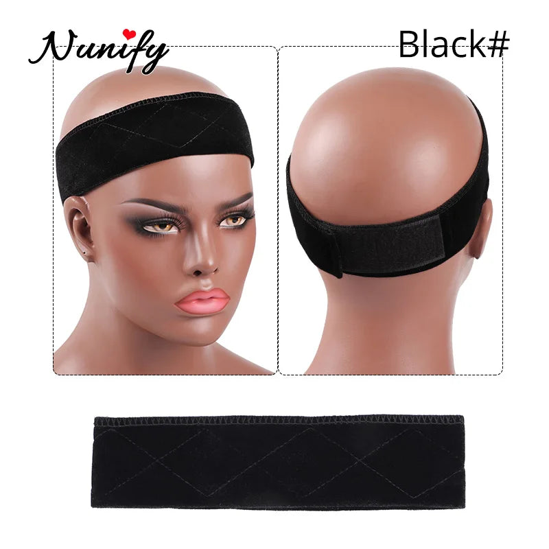 Nunify Non-slip Soft Velvet Women Wig Grips Headband Adjustable Wig holder Velvet Wig Accessories Grip Scarf Headband