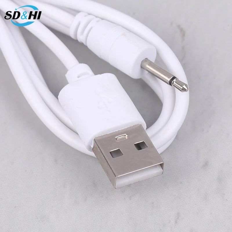 1pcs USB DC 2.5 Vibrator Charger Cable Audio Power Cord For Rechargeable Vibrators Massagers Accessories USB Power Supply