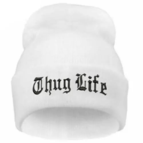 1pcs New West Beach Gangsta THUG LIFE Winter Warm Fashion Beanies Knitted Bonnet Skullies Caps Hip Hop Gorros Knit Hat Bonnets