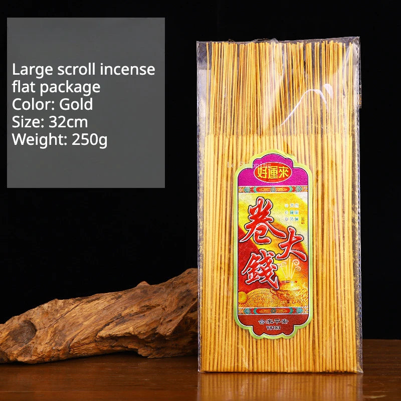 Stick Incense Golden Roll Money Handmade Smoke-free Bamboo Incense Indoor Office Purify Air/an Incense Help Sleep Natural Aroma