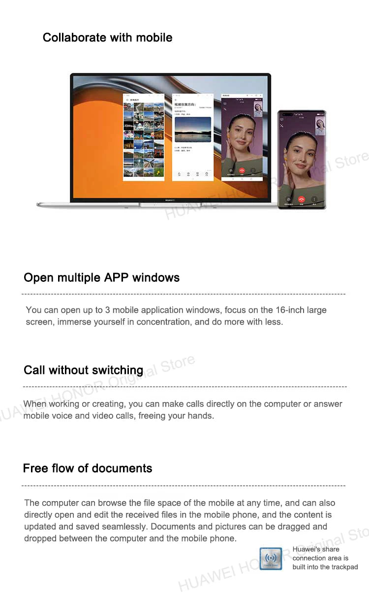 HUAWEI MateBook 16 Laptop AMD Ryzen R5-5600H/R7-5800H 16GB 512GB Notebook Radeon Graphics 16-inch 2.5K Eye Protection Computer