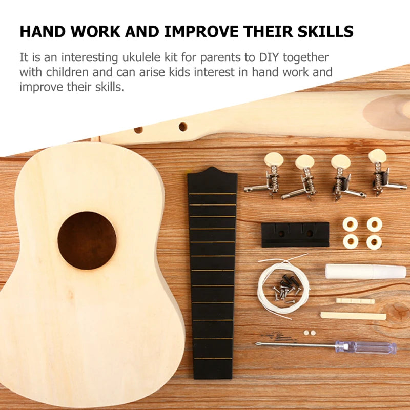 Wooden Ukulele Stringed Instrument for Beginner Musician Supplies 53.00X17.00X4.00cm Soprano Ukulele Beginner Kit Gig Bag