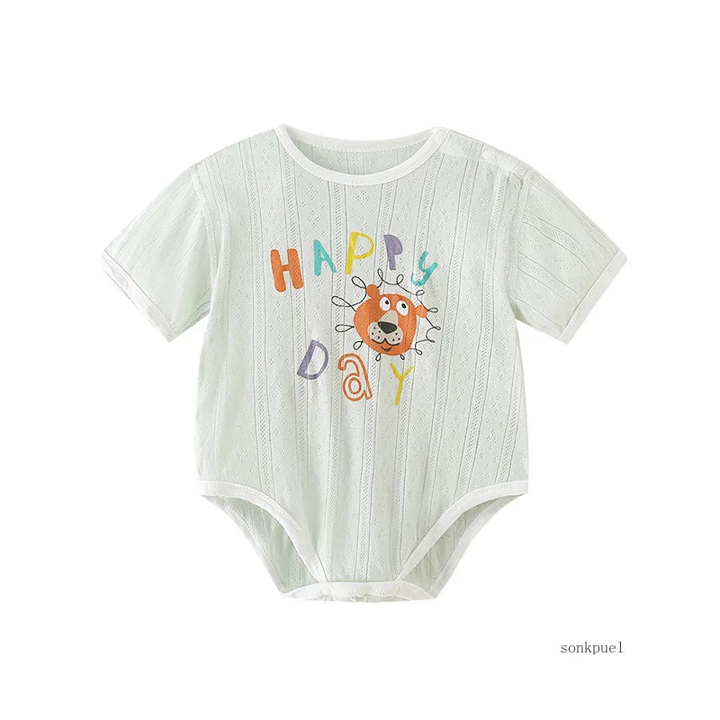 Newborn Baby Girls Boys Cotton Clothes Romper Thin Summer Jumpsuits 2024 New Cartoon Infants Baby Kids Boy Rompers