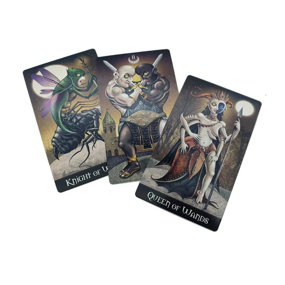 Deviant Moon Divination Tarot Borderless Edition with Guidebook, Unique Tarot Cards, 78 Tarot Cards, Custom Design