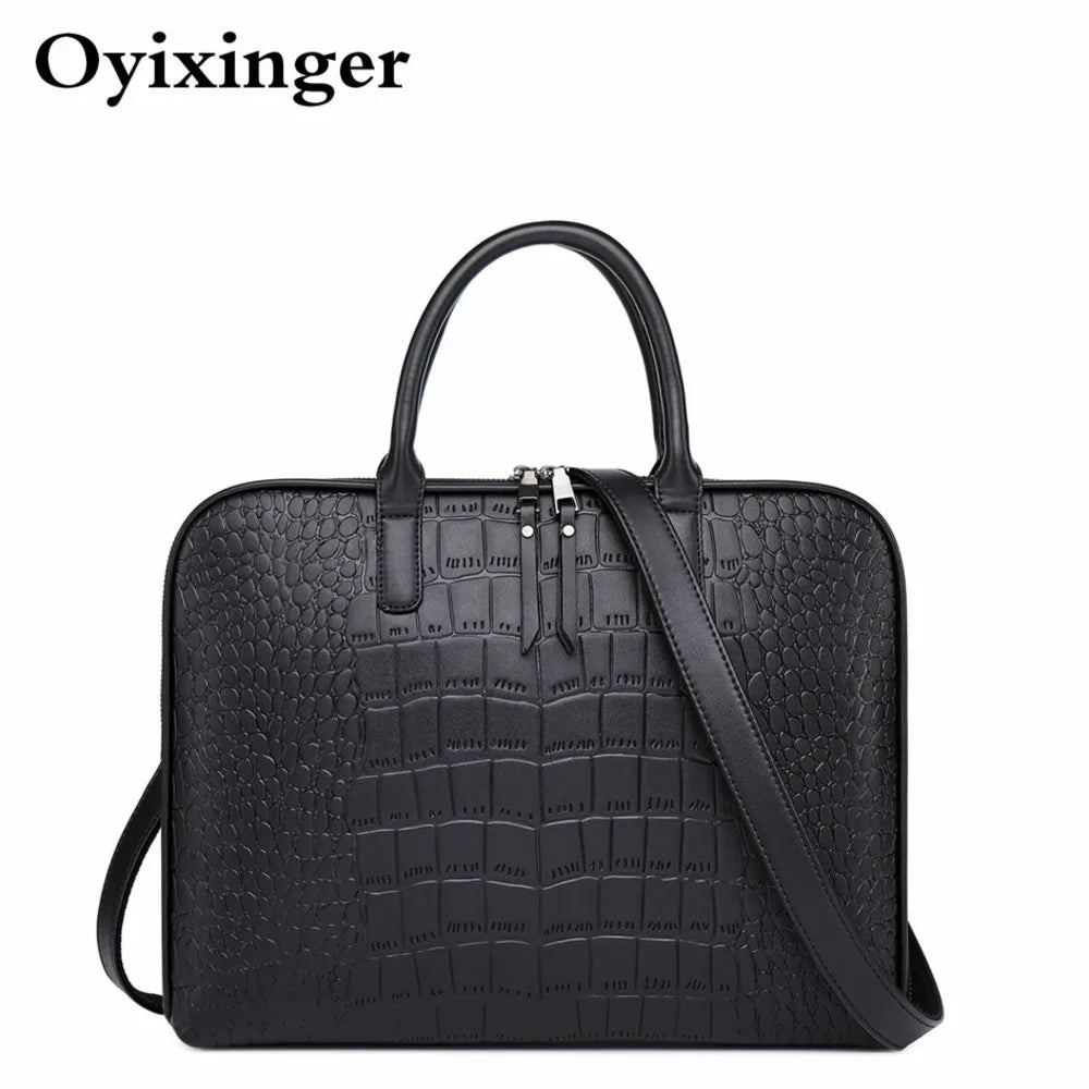 Ladies Computer Handbags For Women Office Handbag Girls Leather Shoulder Bag Woman Business Laptop Briefcases For Lenovo Hp Dell