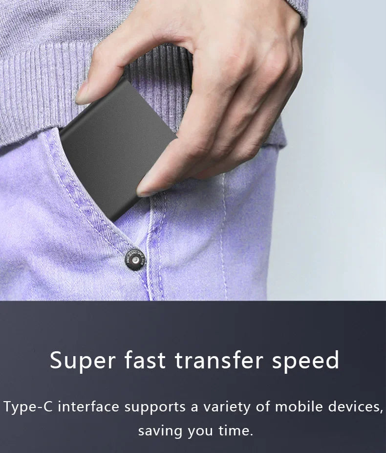 Portable SSD 1TB External Hard Drive High-speed Mobile Solid State Drive External Storage Decives Hard Disks for PC/ Mac