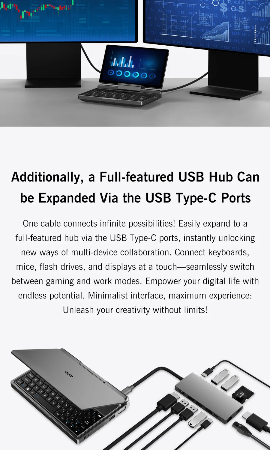 2025 New GPD MicroPC 2 7Inches Mini Industry Laptop Intel® Core™ i3-N300 16GB/512GB Windows 11 Portable Computer Notebook