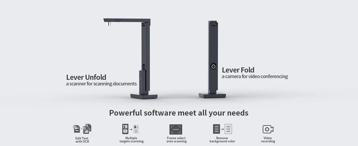CZUR Lens 800 Pro Portable Document Scanner 8MP 270DPI Fast Scan 1s/Page, Light-weight A4 Scanner for Flat Sheet, Easy-to-Use