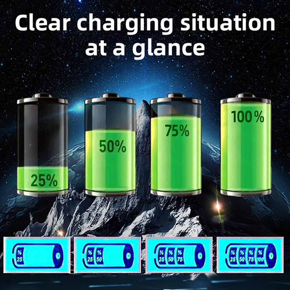 Car Battery Charger Pulse Repair LCD Display Smart Fast Charge 12V/24V Self-Stop Car Battery Charger For Auto Motorcycle Charger