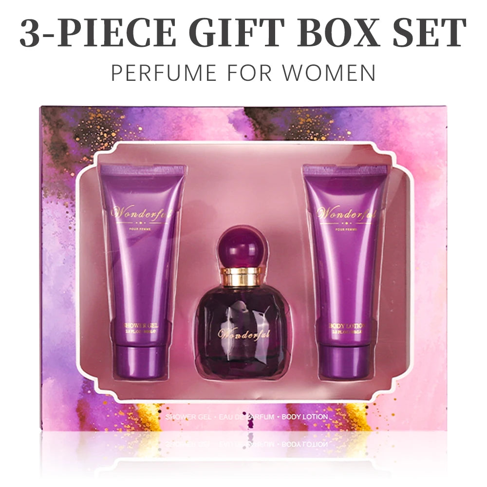Bath and Body Gift Set for Women & Girls 1.7fl.oz Eau de Parfum Spray 2.8fl.oz Shower Gel 2.8fl.oz Body Lotion Women's Fragrance